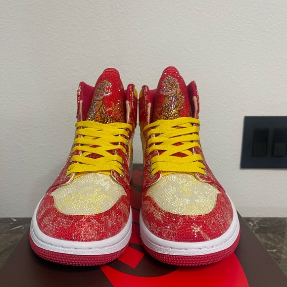 Custom Red, Yellow Iced Out Blingged Nike Air Sneakers,Size Euro 41, USA… - Picture 5 of 17